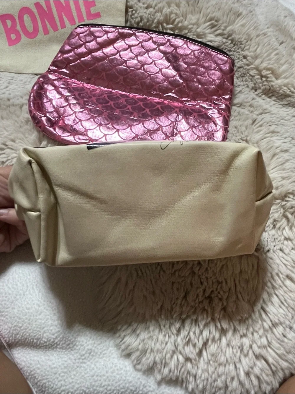 Makeup Bag Trio w/ Groovy Canvas Pouch, mermaid pouch 02-03R